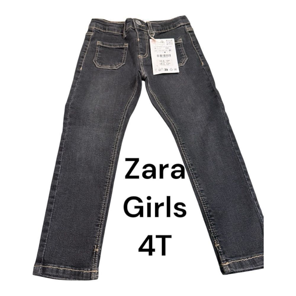 Zara girls 4T  Black Skinny Jeans with Sleek Design NEW